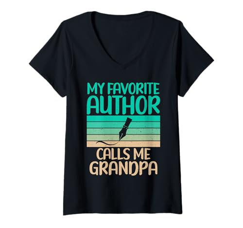 Damen Mein Lieblingsautor nennt Mich Opa of Author Writer T-Shirt mit V-Ausschnitt Damen Mein Lieblingsautor nennt Mich Opa of Author Writer T-Shirt mit V-Ausschnitt von Writer Gifts & Writing Gifts