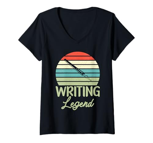 Damen Schreiben Legend Writer T-Shirt mit V-Ausschnitt Damen Schreiben Legend Writer T-Shirt mit V-Ausschnitt von Writer Gifts & Writing Gifts