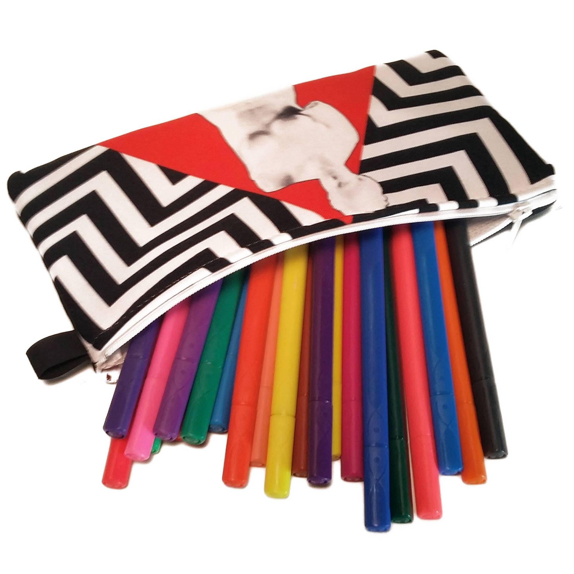 Black Lodge Federmäppchen - Zip-Up Federmäppchen, Eulen, Schminktasche, Clutch, Eulendruck, Eulenhöhle. Venus, Roter Raum Black Lodge Federmäppchen - Zip-Up Federmäppchen, Eulen, Schminktasche, Clutch, Eulendruck, Eulenhöhle. Venus, Roter Raum von WrittenByRabbitsArt