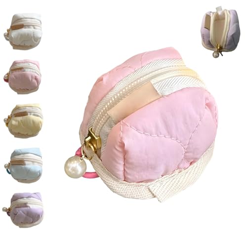 Mini Fluffy Bunny Pouch, weiche Baumwolle Kopfhörer Taschen Münze Geldbeutel mit praktischen Reißverschluss, niedliche Kaninchen Münze Geldbeutel Fluffy (Rosa,Einheitsgröße) von Wryhaul