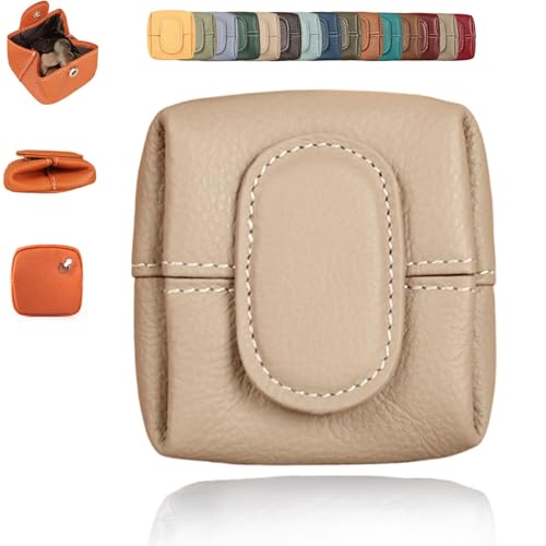 Wryhaul Solide Farbe Mini Münze Geldbeutel, solide Farbe Schnalle Schlüssel Kopfhörer Aufbewahrungstasche, Casual Change Pouch für den täglichen Gebrauch, kleine Münze Geldbeutel (Aprikose,One Size) von Wryhaul