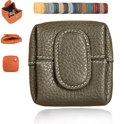 Wryhaul Solide Farbe Mini Münze Geldbeutel, solide Farbe Schnalle Schlüssel Kopfhörer Aufbewahrungstasche, Casual Change Pouch für den täglichen Gebrauch, kleine Münze Geldbeutel (Grün,One Size) von Wryhaul