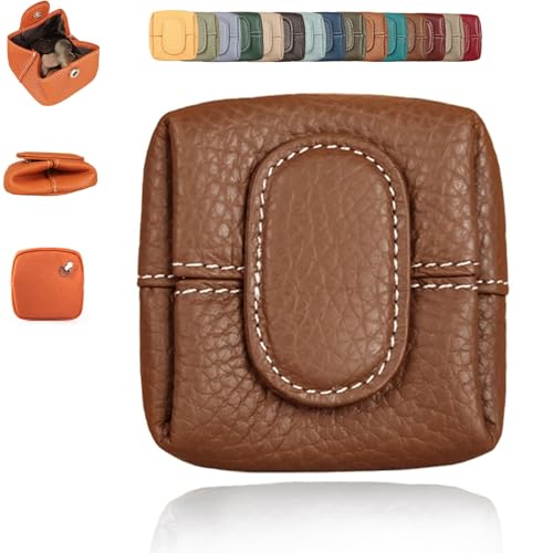 Wryhaul Solide Farbe Mini Münze Geldbeutel, solide Farbe Schnalle Schlüssel Kopfhörer Aufbewahrungstasche, Casual Change Pouch für den täglichen Gebrauch, kleine Münze Geldbeutel (Kaffee,One Size) von Wryhaul