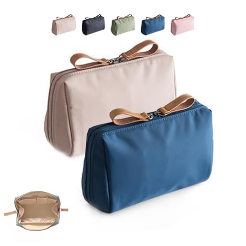 Strealinem Streamline Travel Makeup Pouch für Frauen, tragbare Mini wasserdicht Travel Makeup Pouch für die tägliche Lagerung zu organisieren, Solid Color Makeup Bag (2PCS-B) von Wryhaul