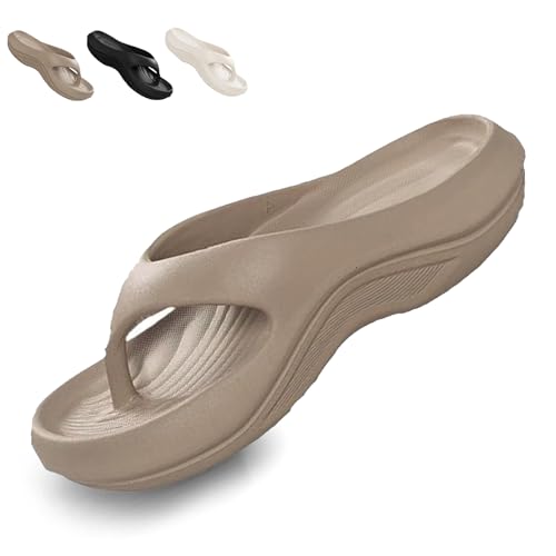 Wryhaul Arch Support Pillow Flip Flops für Frauen, Damen Hausschuhe Indoor und Outdoor Rutschfeste Leichte Sommer Strandschuhe, Damen Flip Flops mit Arch Support (Grau,38-39) von Wryhaul