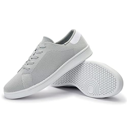 Wryweir Damen Laufschuhe Frauen Sneakers Turnschuhe Sportschuhe Schnürschuhe Wanderschuhe Leichte Bequeme Arbeitsschuhe mit weicher Sohle Mesh atmungsaktiv modisch,36.5 EU Hellgrau von Wryweir