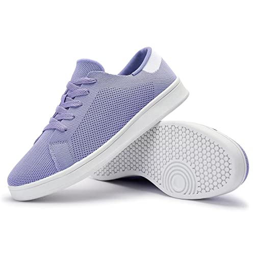 Wryweir Damen Laufschuhe Frauen Sneakers Turnschuhe Sportschuhe Schnürschuhe Wanderschuhe Leichte Bequeme Arbeitsschuhe mit weicher Sohle Mesh atmungsaktiv modisch,39.5 EU Hellviolett von Wryweir