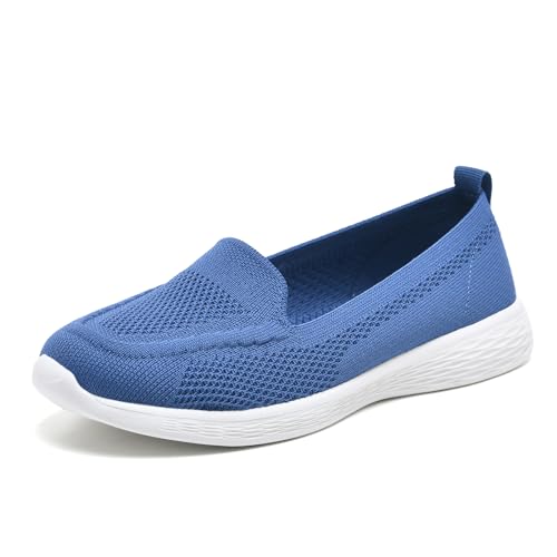 Wryweir Frauen Laufschuhe Turnschuhe Sportschuhe Sneakers Halbschuhe Loafers Slippers leicht atmungsaktive Workout Bequem Mesh Wandern A/Blau 36 EU von Wryweir