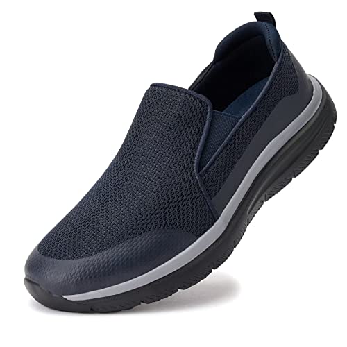 Wryweir Herren Slip-on Turnschuhe Hochelastische weiche Sohle Leichte Sneaker Freizeitschuhe Walkingschuhe, blau, 42 1/3 EU von Wryweir