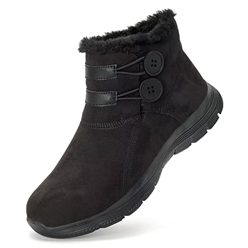 Wryweir Ladies Mode Pelz gefüttert Schneestiefel Snug Warm Outdoor Ankle Stiefel Damen Slip-on Winterschuhe 37 von Wryweir