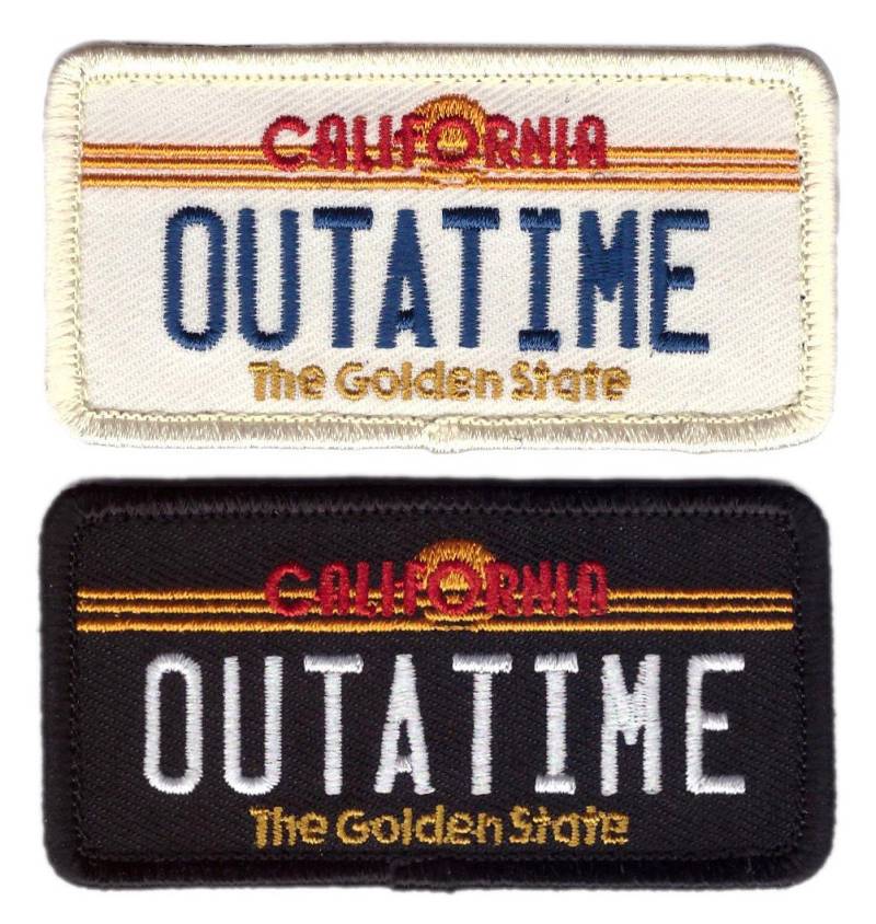 Outta Time Back To Future Nummernschild California Patch von WsbShop