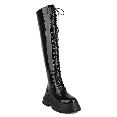 2,5-Zoll-Stiefel Für Damen, Herbst Und Winter, Dicke Sohle, Spitze, Seitlicher Reißverschluss, Modische Wanderstiefel,Schwarz,41 EU von Wsbjbo