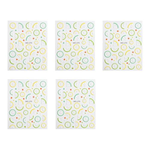 Nägelaufkleber Set Aus 5 Lebendigen Fruchtdesigns Geruchsloser Wasserdichte Kunstabziehungen Für Mädchen Und Teenager Nagelkunstaufkleber von Wsdsgz