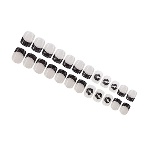 Quadratische Presse Auf Nägeln Kuss Glitzer Gefälschte Nägel Kleber Auf Nägeln Künstliche Acrylnägel 24 Pcs Stick Auf Nägeln Für Frauen von Wsdsgz