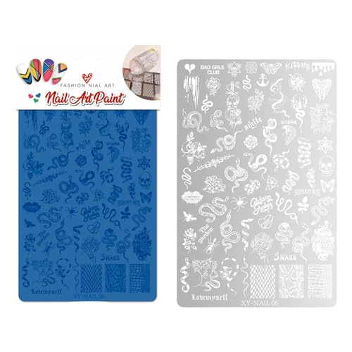 Schmetterlingsnägel Kunststempelplatte Blumen Nägel Schablone Stempel Schlange Maniküre Vorlage Schablone Nägel Kunstdekoration von Wsdsgz