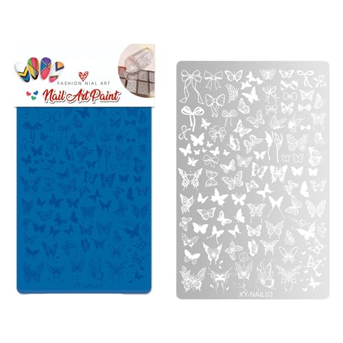 Schmetterlingsnägel Kunststempelplatte Blumen Nägel Schablone Stempel Schlange Maniküre Vorlage Schablone Nägel Kunstdekoration von Wsdsgz
