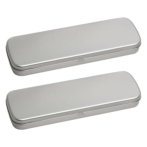 Wsdsgz 2 PCs Bleistiftkoffer Mit Deckel Einfacher Stiftkasten Metall Storage Box Schulversorgung Zum Organisieren Von Stiftmarkierungen Und Zubehör Bleistiftmetall Hülle von Wsdsgz