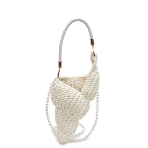 Wsdsgz Frauen Handtasche Handgewebte Umhängetasche Mit Perlenriemenobertasche Stilvolle Crossbody Tasche Muschelbeutel von Wsdsgz