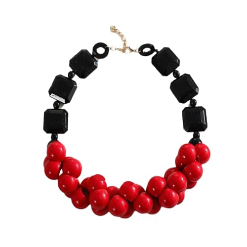 Wsdsgz Retro Perlen Halskette Mehrschichtiger Harzschmuckfest Accessoire Hautfreundliche Ethnische Designs Tragbares Harz Perlen Halskette von Wsdsgz