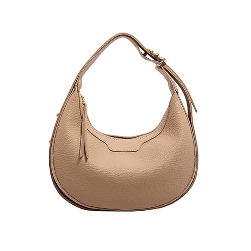 Wshads Damen-Umhängetasche,Designer-Halbmond-Umhängetasche,PU-Leder,Satteltasche,Modische Damen-Achseltasche,Verstellbarer Schultergurt,Kleine Größe,khaki von Wshads