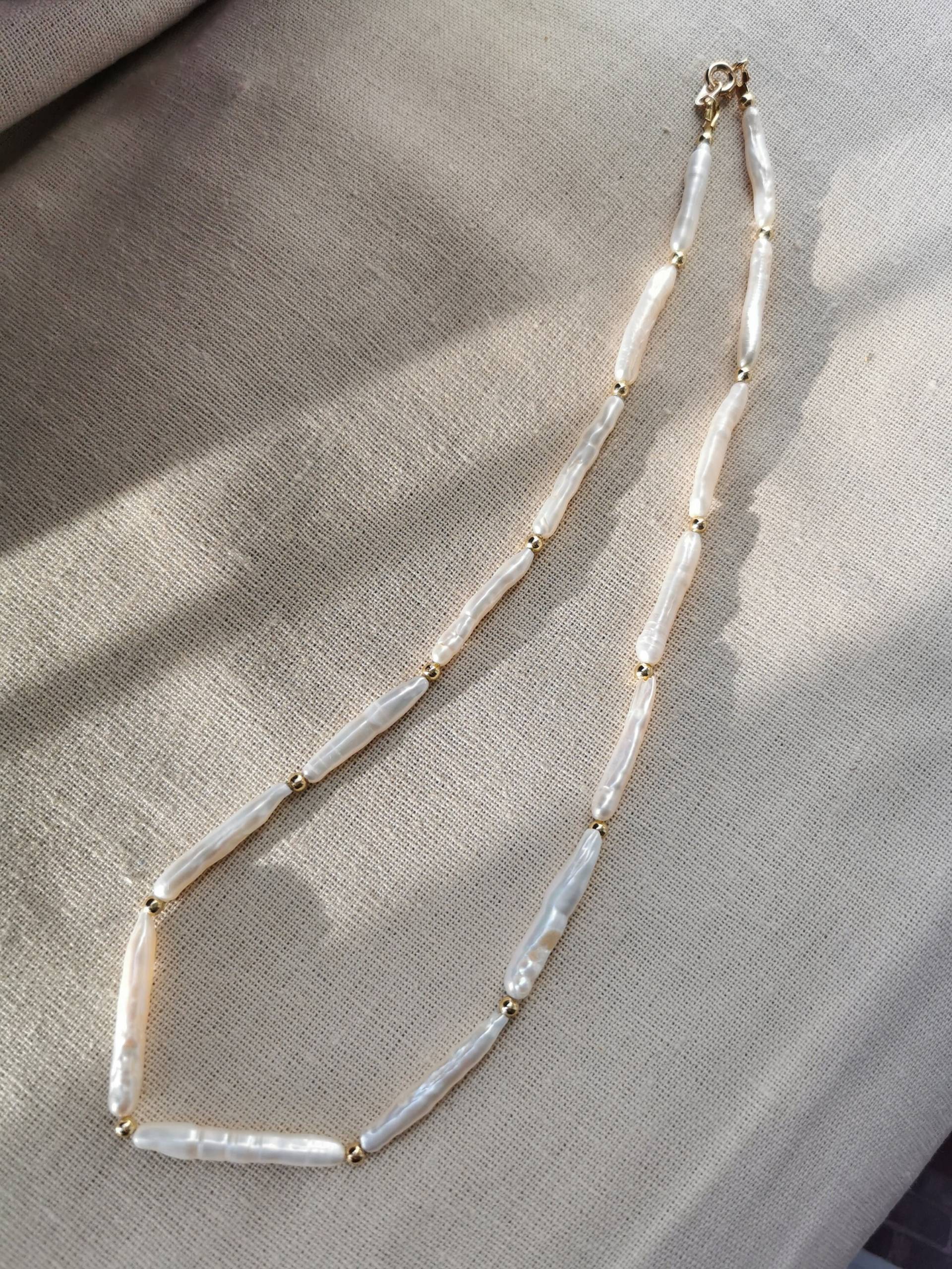 Echte Süßwasser Barockperlenkette/Zahnstocher Biwa Unregelmäßige Lange Perlenkette Gezüchtete Süßwasserstickperlenkette Geschenk Für Sie Echte Süßwasser Barockperlenkette/Zahnstocher Biwa Unregelmäßige Lange Perlenkette Gezüchtete Süßwasserstickperlenkette Geschenk Für Sie von WstudioShop