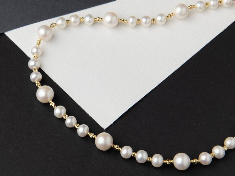 Zierliche Süßwasser Barock Perlenkette/Echte Perle Schmuck Hochzeit Brautjungfer Geschenk Individuelles Geburtstagsgeschenk von WstudioShop