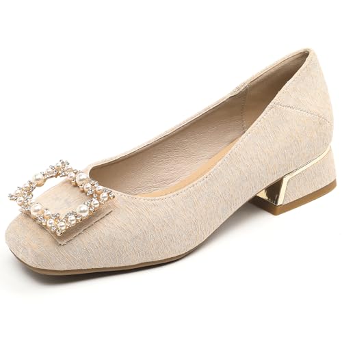Wtharosa Damen Ballerinas Perlen Verziert Bequeme Niedriger Blockabsatz Hochzeitsgast Büro Arbeit Pendeln Schuhe Schwarz Beige,Apricot,35 EU Wtharosa Damen Ballerinas Perlen Verziert Bequeme Niedriger Blockabsatz Hochzeitsgast Büro Arbeit Pendeln Schuhe Schwarz Beige,Apricot,35 EU von Wtharosa