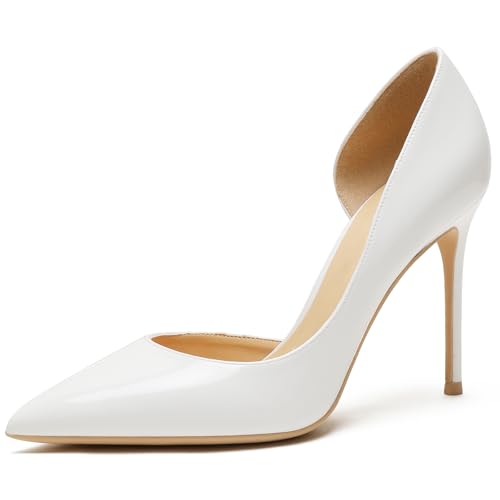 Wtharosa Damen Brautschuhe Hoher Stiletto Absatz D'Orsay Spitz Zehen Court Schuhe Für Cocktailparty Und Abendbankett Glänzendes Lackleder Weiches Futter,White10cm,35 EU Wtharosa Damen Brautschuhe Hoher Stiletto Absatz D'Orsay Spitz Zehen Court Schuhe Für Cocktailparty Und Abendbankett Glänzendes Lackleder Weiches Futter,White10cm,35 EU von Wtharosa