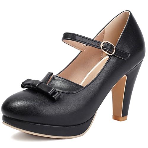 Wtharosa Damen Plateau Mary Jane Pumps Weiße Schleifen Detail Knöchelriemen High Heels Bequeme Abendschuhe Für Hochzeit Party Büro Alltagsoutfits Weiß,Schwarz,43 EU Wtharosa Damen Plateau Mary Jane Pumps Weiße Schleifen Detail Knöchelriemen High Heels Bequeme Abendschuhe Für Hochzeit Party Büro Alltagsoutfits Weiß,Schwarz,43 EU von Wtharosa