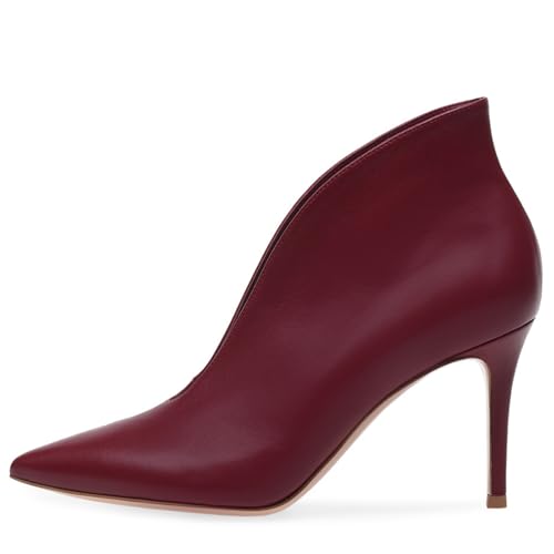 Wtharosa Damen Stiefel Spitz Zehen Stiletto Absatz Umgeschlagene Stiefeletten Für Modenschau Und Abendempfang Weiches PU Futter Bequeme rutschfeste Sohle,Burgundy pu,41 EU Wtharosa Damen Stiefel Spitz Zehen Stiletto Absatz Umgeschlagene Stiefeletten Für Modenschau Und Abendempfang Weiches PU Futter Bequeme rutschfeste Sohle,Burgundy pu,41 EU von Wtharosa