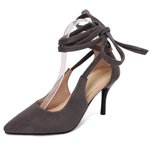 Wtharosa Frauen Schwarz Knöchel Wrap Schnürung Pumps Spitze Zehenpartie Stiletto Absätze Bequeme Party Club Nacht Tanzschuhe Für Abendausflüge Besondere Anlässe,Grau,38 EU Wtharosa Frauen Schwarz Knöchel Wrap Schnürung Pumps Spitze Zehenpartie Stiletto Absätze Bequeme Party Club Nacht Tanzschuhe Für Abendausflüge Besondere Anlässe,Grau,38 EU von Wtharosa