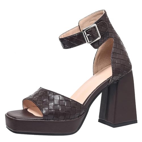 Wtharosa Geflochtene Plateau Sandalen Damen Knöchelriemen Blockabsatz Quadratspitze Bequeme Sommerschuhe Für Büro Pendeln Röcke Jeans Freizeit Schwarz Gelblich Braun Braun,Braun,43 EU Wtharosa Geflochtene Plateau Sandalen Damen Knöchelriemen Blockabsatz Quadratspitze Bequeme Sommerschuhe Für Büro Pendeln Röcke Jeans Freizeit Schwarz Gelblich Braun Braun,Braun,43 EU von Wtharosa