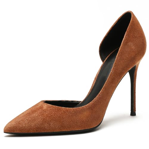 Wtharosa Klassische Pumps Spitze Zehe Stiletto Damen High Heel Court Schuhe Bequeme Abendschuhe Hochheit Formelle Anlässe Büro,Caramel,38 EU von Wtharosa
