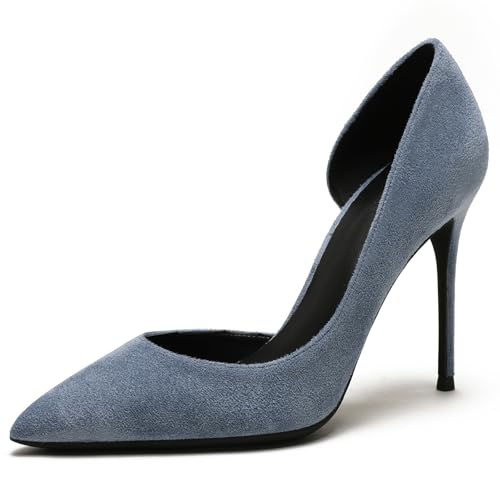 Wtharosa Klassische Pumps Spitze Zehe Stiletto Damen High Heel Court Schuhe Bequeme Abendschuhe Hochheit Formelle Anlässe Büro,Misty Blue,41 EU von Wtharosa