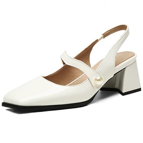 Wtharosa Pumps Damen Lackleder Perlen Riemchen Mary Jane Blockabsatz Quadratspitze Für Arbeit Büro Täglicher Pendelweg,Weiß,43 EU Wtharosa Pumps Damen Lackleder Perlen Riemchen Mary Jane Blockabsatz Quadratspitze Für Arbeit Büro Täglicher Pendelweg,Weiß,43 EU von Wtharosa