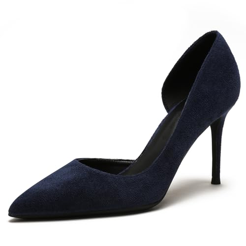 Wtharosa Pumps Stiletto Spitze Zehe Wildleder Damen High Heel Klassisch Court Schuhe Bequeme Abendschuhe Hochheit Formelle Anlässe,Navy Blue,39 EU Wtharosa Pumps Stiletto Spitze Zehe Wildleder Damen High Heel Klassisch Court Schuhe Bequeme Abendschuhe Hochheit Formelle Anlässe,Navy Blue,39 EU von Wtharosa