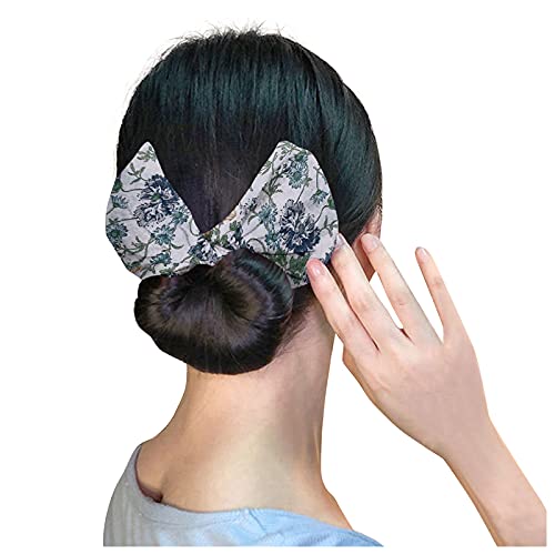 Geschicktes Brötchen, Damen Bedruckte Mehrzweck-Haarband-Haarnadel, Damen Kopfband Haarband Frauen Haarband Blumendruck, Damen Haarband Kopfband (H) von Wtinfer