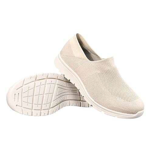 Wttagkl® Ältere Menschen mit diabetischem Fußödem, Spezialschuhe, Gesundheitsschuhe, Präventionsschuhe, lässige Netzschuhe, Herren- und Damenhausschuhe,beige-39 EU von Wttagkl