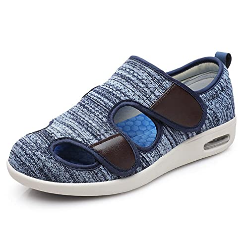 Wttagkl® Ältere diabetische Fußödem-Schuh-Patch-Sandalen, verstellbare Herren- und Damen-Hausschuhe, spezielle Schuhe, Gesundheitsschuhe, Präventionsschuhe,light blue mixed-36 EU von Wttagkl