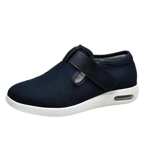 Wttagkl® Ältere diabetische Fußödem-Schuhe, spezielle Schuhe, Gesundheitsschuhe, präventive Schuhe, Herren- und Damen-Hausschuhe sowie Dünger-Freizeit-Mesh-Schuhe,Dark blue-41 EU von Wttagkl