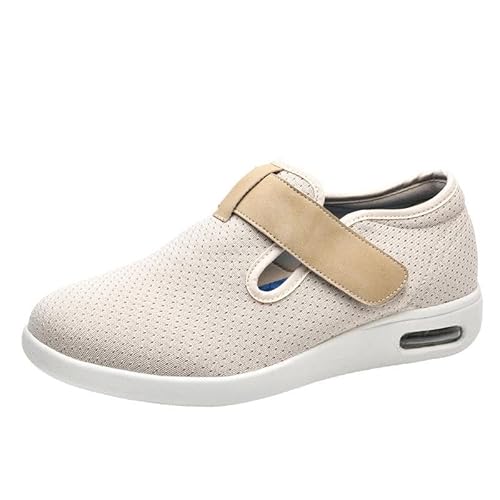 Wttagkl® Ältere diabetische Fußödem-Schuhe, spezielle Schuhe, Gesundheitsschuhe, präventive Schuhe, Herren- und Damen-Hausschuhe sowie Dünger-Freizeit-Mesh-Schuhe,khaki-38 EU von Wttagkl