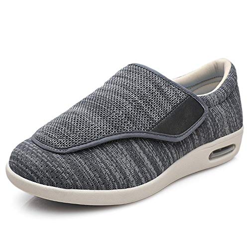 Wttagkl® Diabetische Fußödem-Schuhe für ältere Menschen, lässige Netzschuhe, Herren- und Damen-Hausschuhe, Spezialschuhe, Gesundheitsschuhe, präventive Schuhe, Dark gray-40 EU von Wttagkl