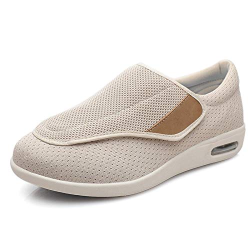 Wttagkl® Diabetische Fußödem-Schuhe für ältere Menschen, lässige Netzschuhe, Herren- und Damen-Hausschuhe, Spezialschuhe, Gesundheitsschuhe, präventive Schuhe, Off white-39 EU von Wttagkl