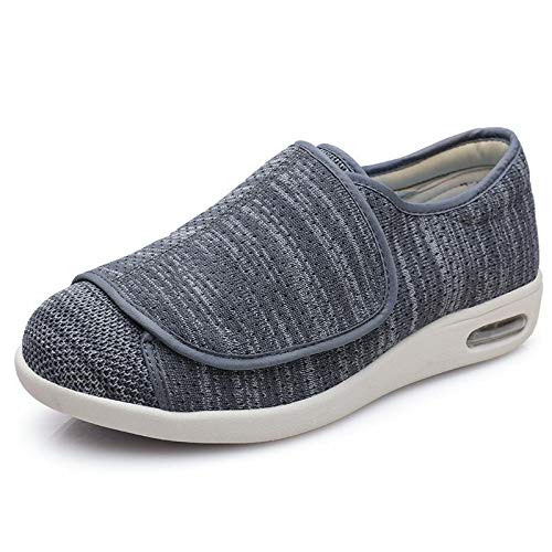 Wttagkl® Diabetische Fußödem-Schuhe für ältere Menschen, lässige Netzschuhe, Herren- und Damen-Hausschuhe, Spezialschuhe, Gesundheitsschuhe, präventive Schuhe,Dark Gray Mixed yarn-43 EU von Wttagkl