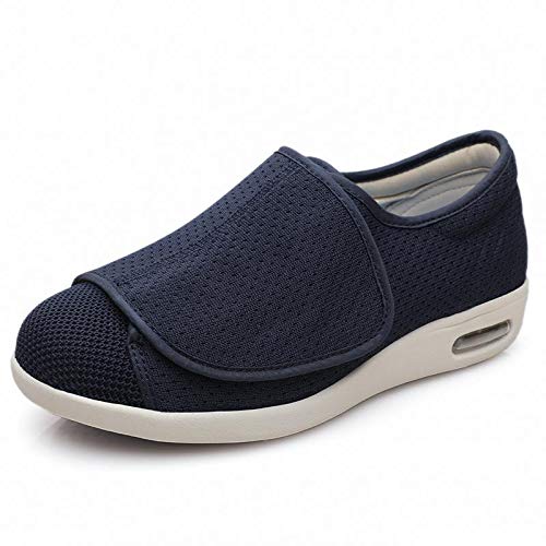Wttagkl® Diabetische Fußödem-Schuhe für ältere Menschen, lässige Netzschuhe, Herren- und Damen-Hausschuhe, Spezialschuhe, Gesundheitsschuhe, präventive Schuhe,Dark blue-43 EU von Wttagkl