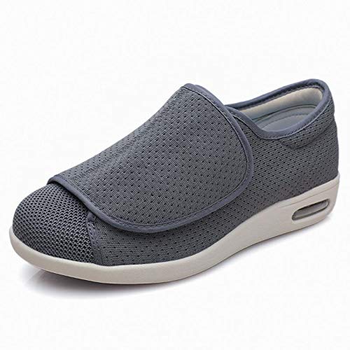 Wttagkl® Diabetische Fußödem-Schuhe für ältere Menschen, lässige Netzschuhe, Herren- und Damen-Hausschuhe, Spezialschuhe, Gesundheitsschuhe, präventive Schuhe,Dark gray-37 EU von Wttagkl