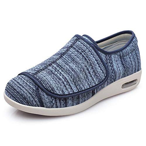 Wttagkl® Diabetische Fußödem-Schuhe für ältere Menschen, lässige Netzschuhe, Herren- und Damen-Hausschuhe, Spezialschuhe, Gesundheitsschuhe, präventive Schuhe,Light Blue Mixed yarn-35 EU von Wttagkl