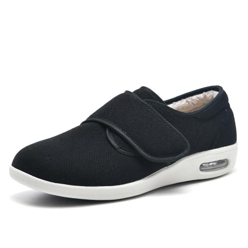 Wttagkl® ältere Diabetes -Schuhe, Männer- und Frauen -Hausschuhe, Schwellungen Schuhe, besondere Schuhe, Gesundheitsschuhe, Vorbeugung von Schuhen, Freizeitschuhen,striped cashmere black-37 EU von Wttagkl