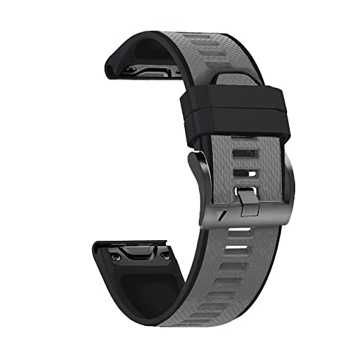 Wtukmo 22 x 26 mm Silikon-Smartwatch-Armband für Garmin Fenix 6X 6 Pro 5X 5 Plus 3HR 935 D2 MK2, Schnellverschluss-Armband, Zubehör, 22 mm, Achat von Wtukmo