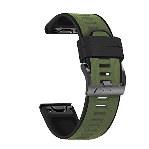 Wtukmo 22 x 26 mm Silikon-Smartwatch-Armband für Garmin Fenix 6X 6 Pro 5X 5 Plus 3HR 935 D2 MK2, Schnellverschluss-Armband, Zubehör, 22 mm, Achat von Wtukmo